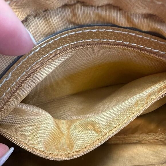 Vintage 90s Tan Aztec Southwestern Tribal Tapestry Purse Crossbody Bag - Picture 16 of 16